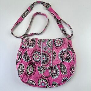 Vera Bradley Pink Floral Quilted Crossbody Bag Shoulder Handbag Purse
